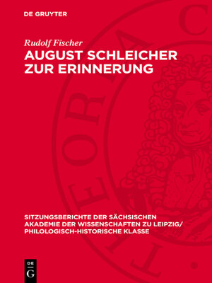 cover image of August Schleicher zur Erinnerung